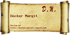 Decker Margit névjegykártya